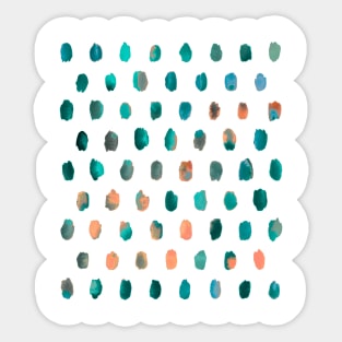Artist Dots Palette Green Orange Sticker